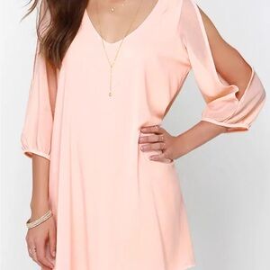 Chic Peach Cold Shoulder Dress
